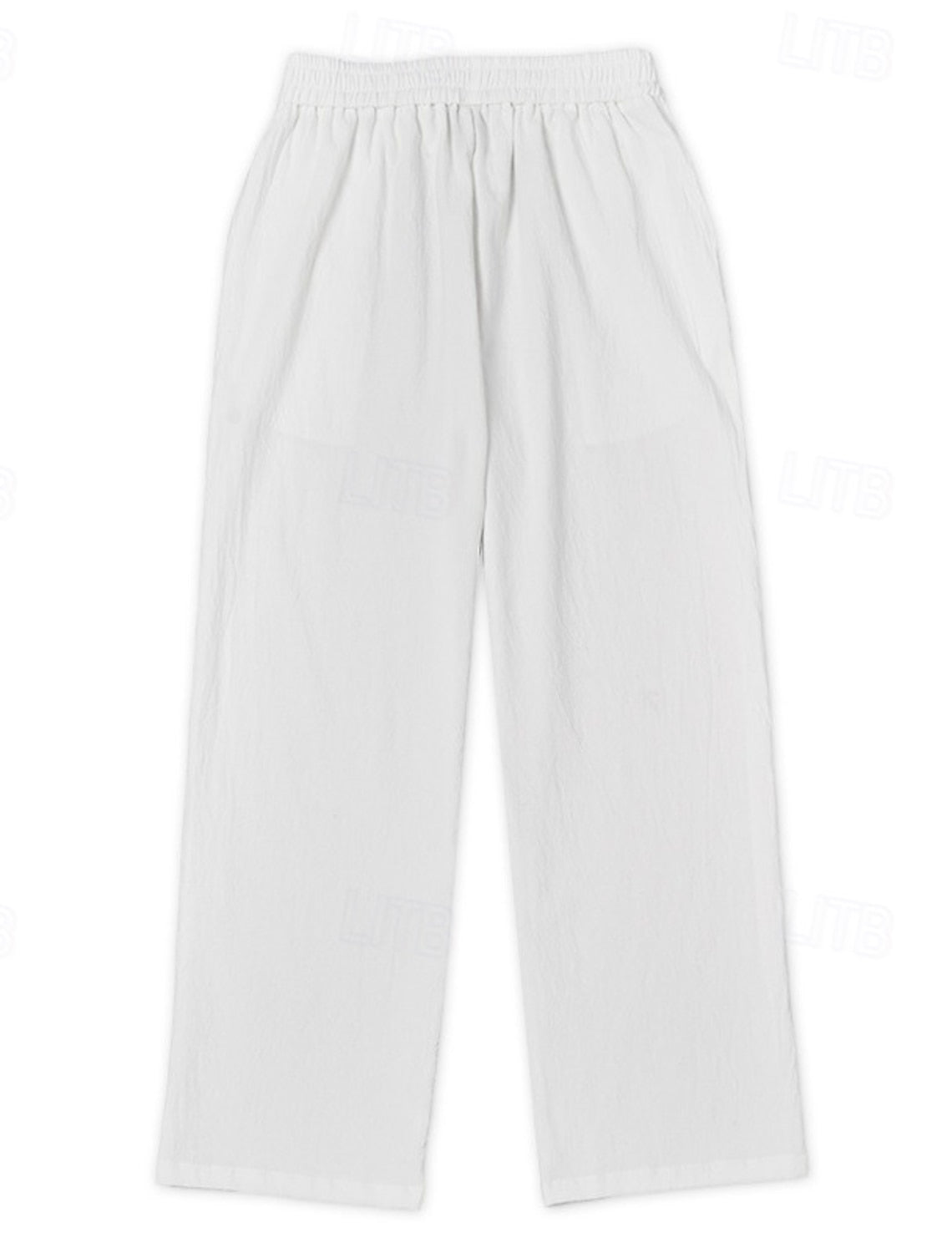 Summer Essential: Men's Linen Beach Pants | Relaxed Baggy Fit | Elastic Drawstring | Breathable Straight Leg | Perfect for Holiday, Daily & Vacation
