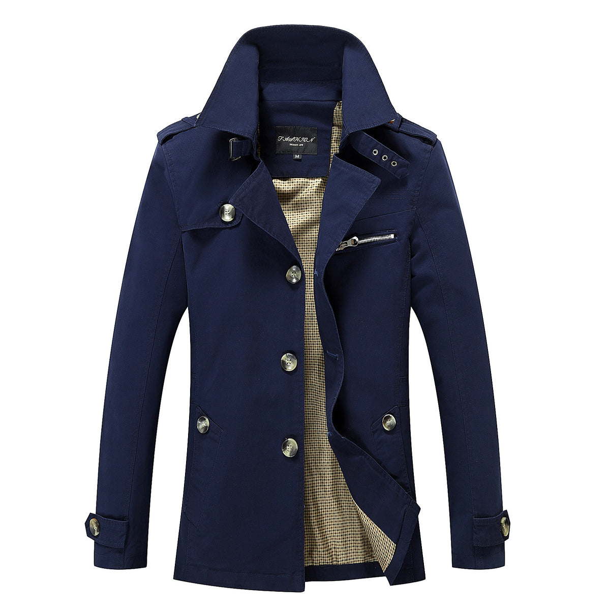 Men's Fleece-Lined Classic Trench Coat