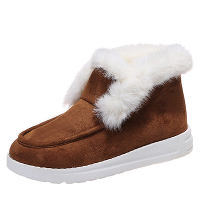 Women's Cozy Fur-Lined Slip-On Ankle Boots