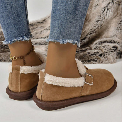 🔥Last Day 50% OFF - Women's Comfort Orthopaedic Slip-On Winter Shoes for Cosy Fleece Lining, Cushioned Sole
