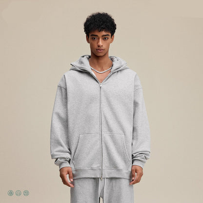American Retro Quilted Pullover Sweater – Windproof Mask & Zipper Design | Solid Color