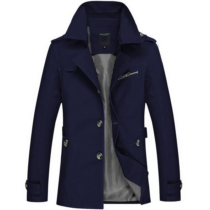 Men's Fleece-Lined Classic Trench Coat