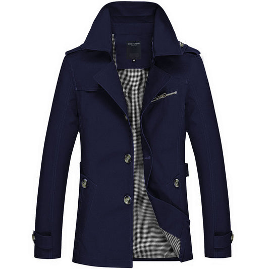 Men's Fleece-Lined Classic Trench Coat