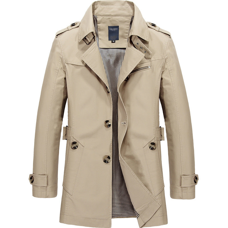 Men's Fleece-Lined Classic Trench Coat