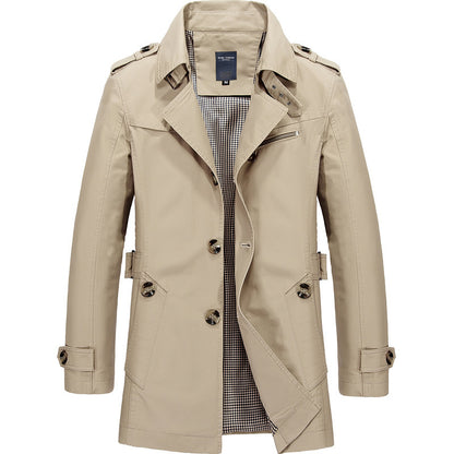 Men's Fleece-Lined Classic Trench Coat