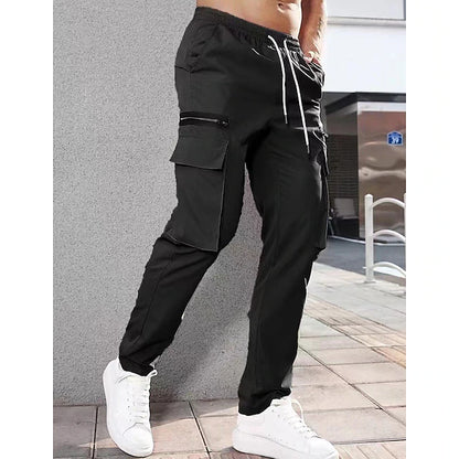 Men's Drawstring Elastic Waist Cargo Pants | Casual Outdoor Fit