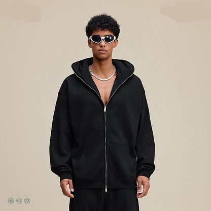 American Retro Quilted Pullover Sweater – Windproof Mask & Zipper Design | Solid Color