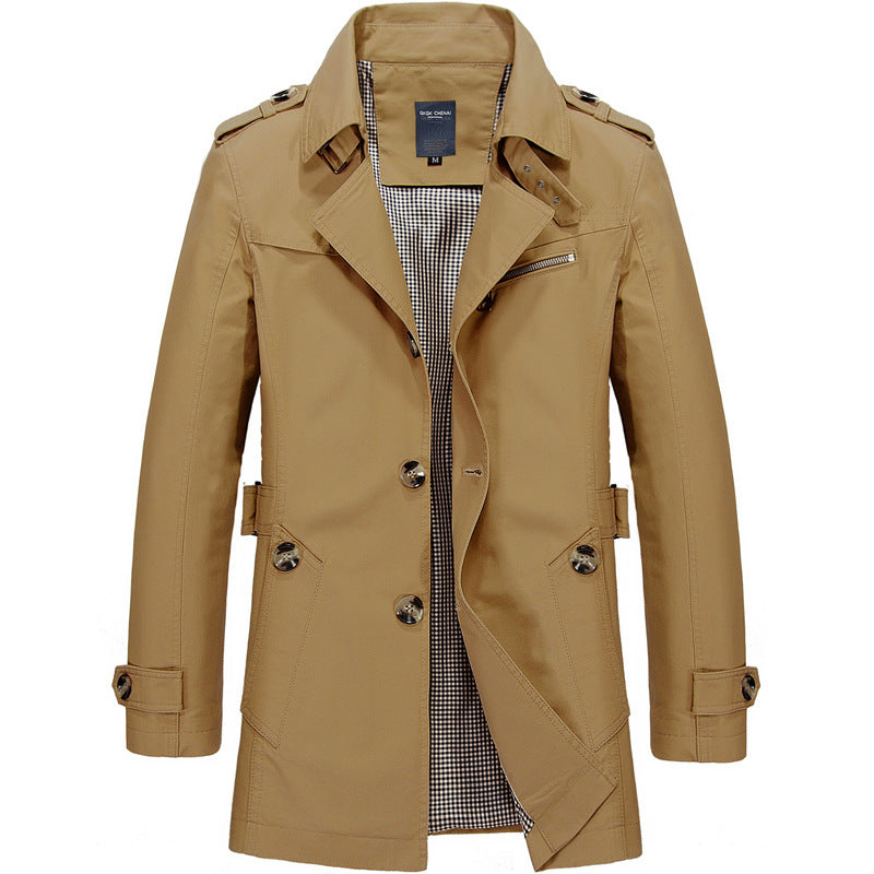 Men's Fleece-Lined Classic Trench Coat