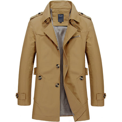 Men's Fleece-Lined Classic Trench Coat