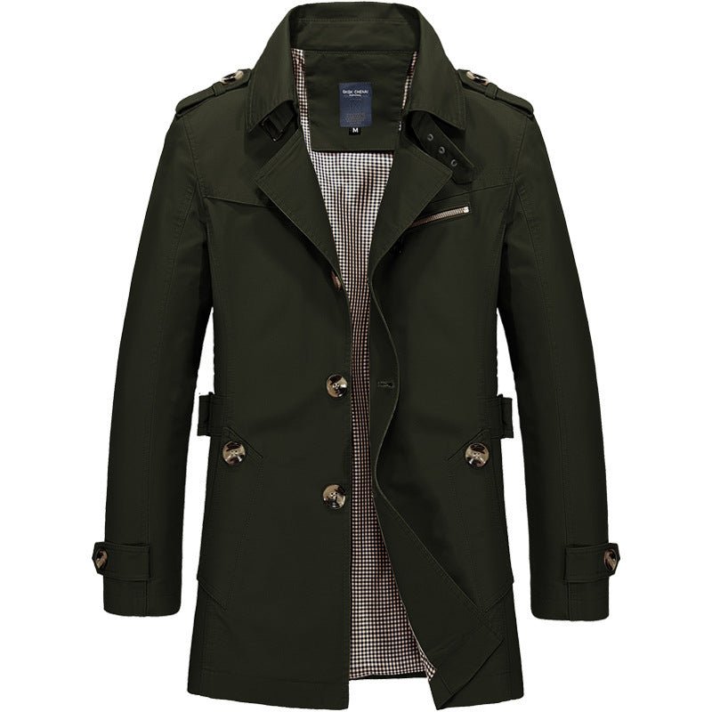 Men's Fleece-Lined Classic Trench Coat
