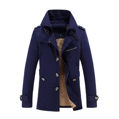 Men's Fleece-Lined Classic Trench Coat