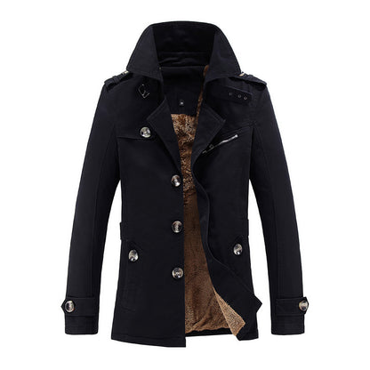 Men's Fleece-Lined Classic Trench Coat