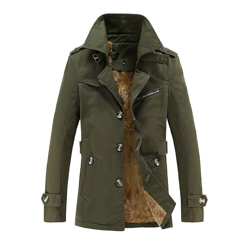 Men's Fleece-Lined Classic Trench Coat