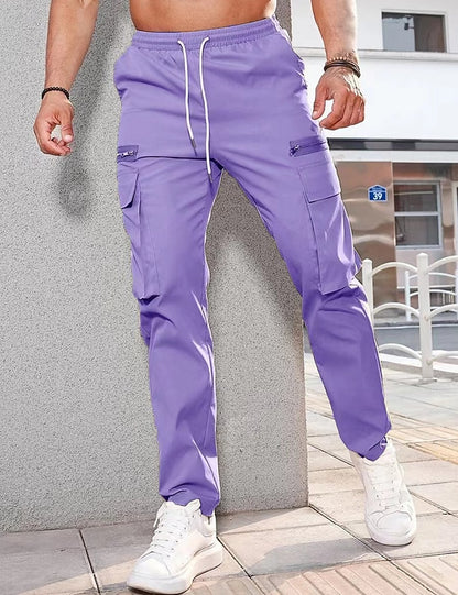 Men's Drawstring Elastic Waist Cargo Pants | Casual Outdoor Fit