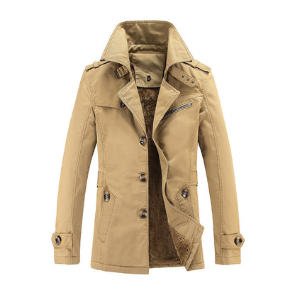 Men's Fleece-Lined Classic Trench Coat