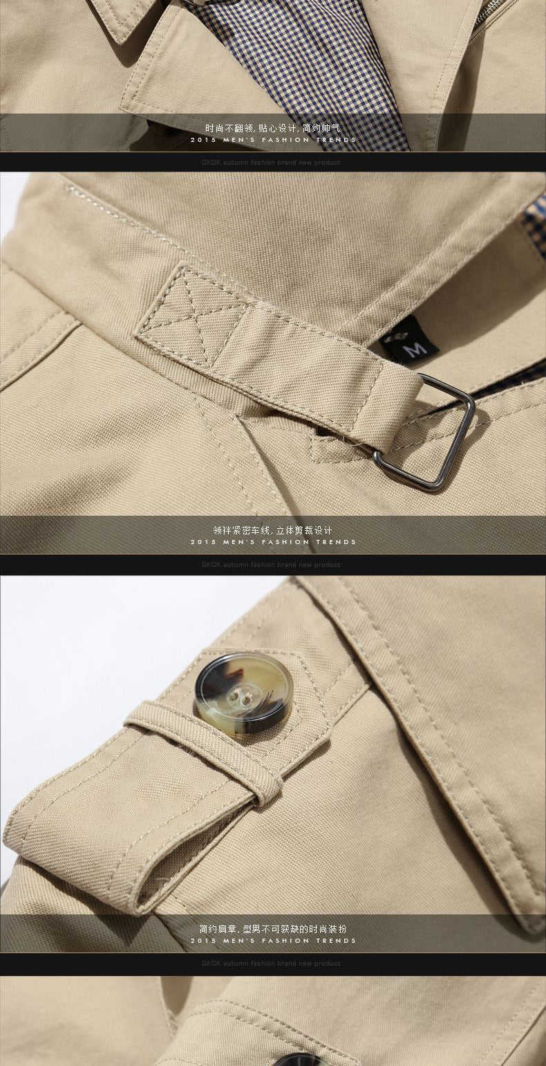 Men's Fleece-Lined Classic Trench Coat