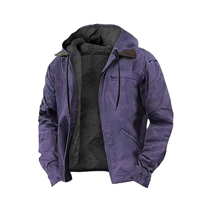 Men’s Fleece-Lined Hooded Cotton Jacket
