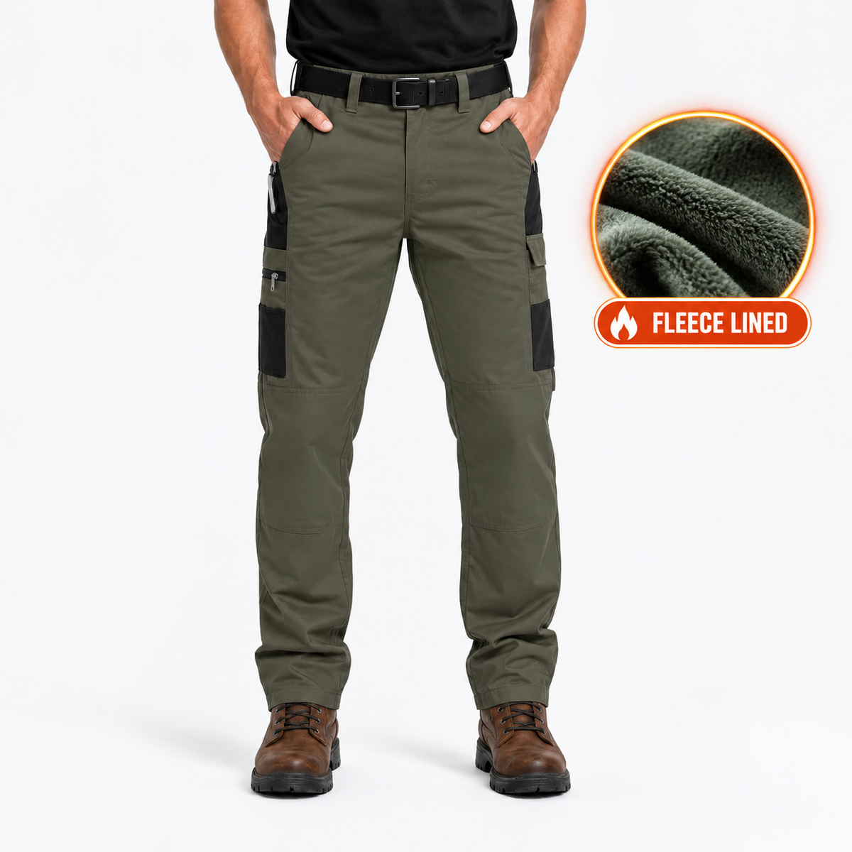 Men’s Tactical Cargo Pants – Fleece-Lined & Unlined Utility Work Pants