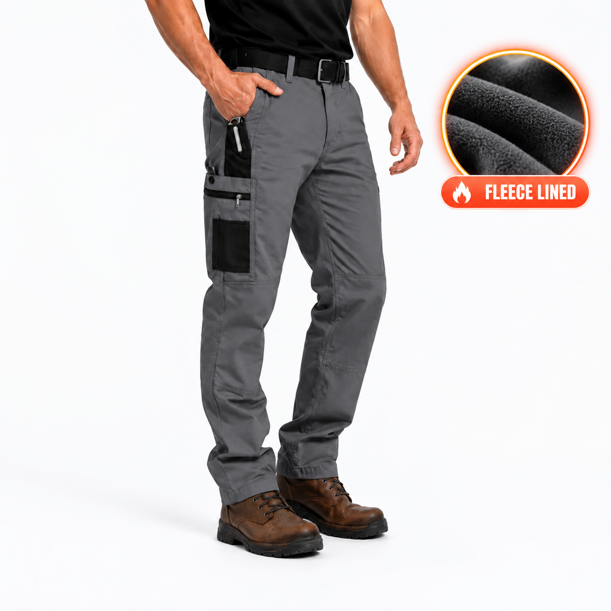 Men’s Tactical Cargo Pants – Fleece-Lined & Unlined Utility Work Pants