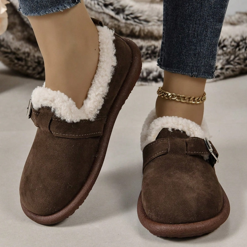 🔥Last Day 50% OFF - Women's Comfort Orthopaedic Slip-On Winter Shoes for Cosy Fleece Lining, Cushioned Sole