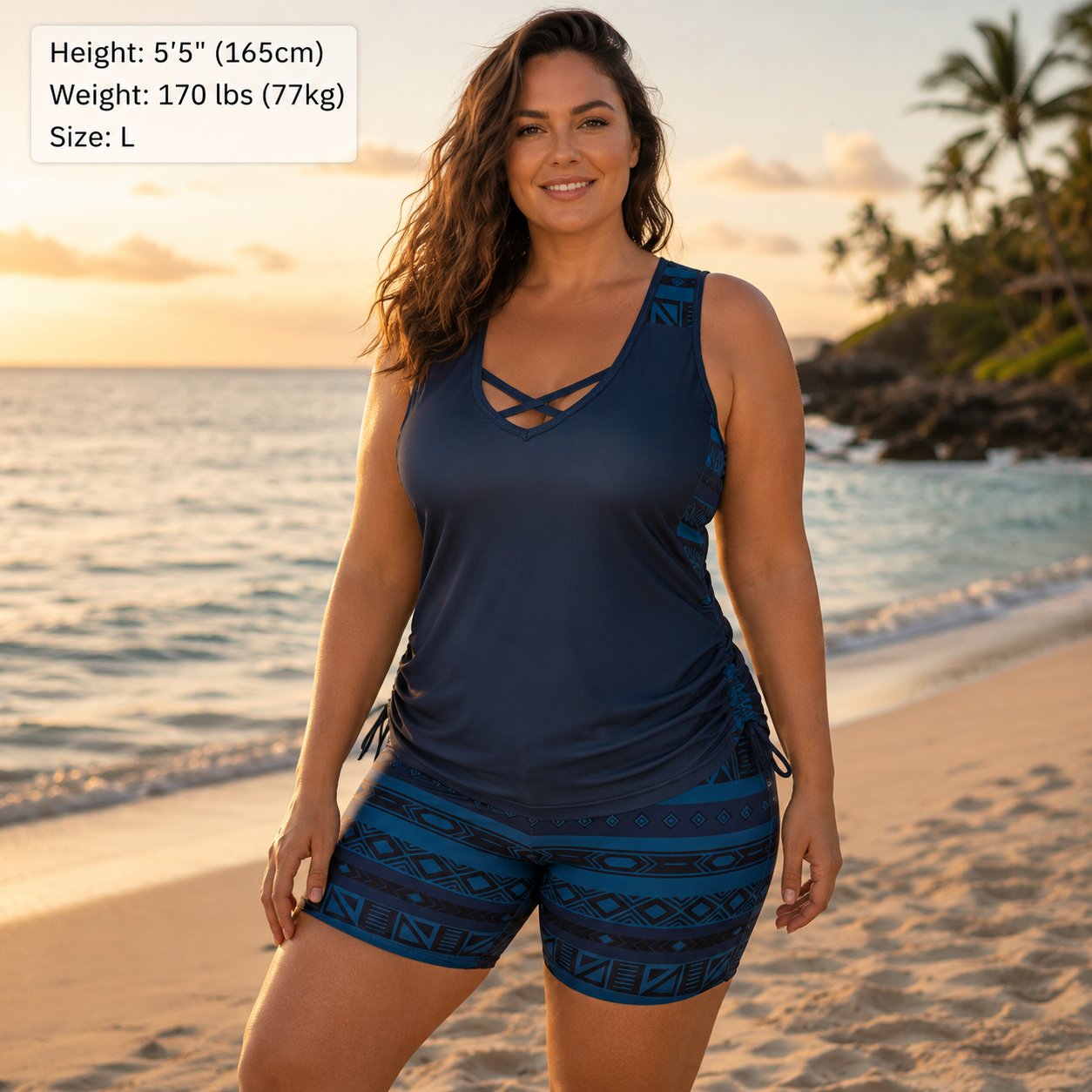 Miraclesuit Women’s Tummy Control Tankini Set – Built-In Bra, Boho Print Flattering Swimwear with Shorts