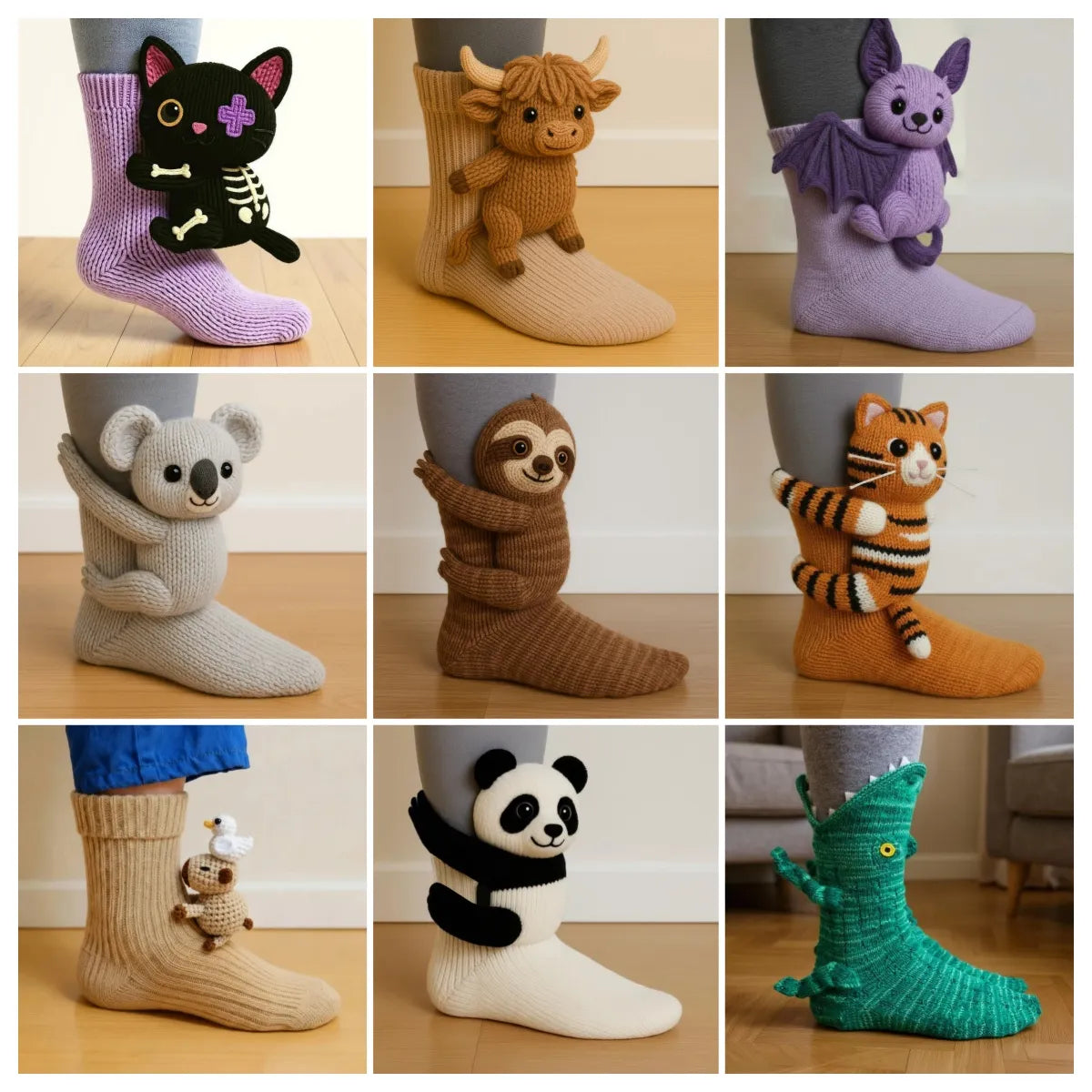 🔥Last Day 49% OFF-3D Knit Animal Socks🧦