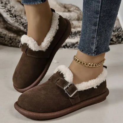 🔥Last Day 50% OFF - Women's Comfort Orthopaedic Slip-On Winter Shoes for Cosy Fleece Lining, Cushioned Sole