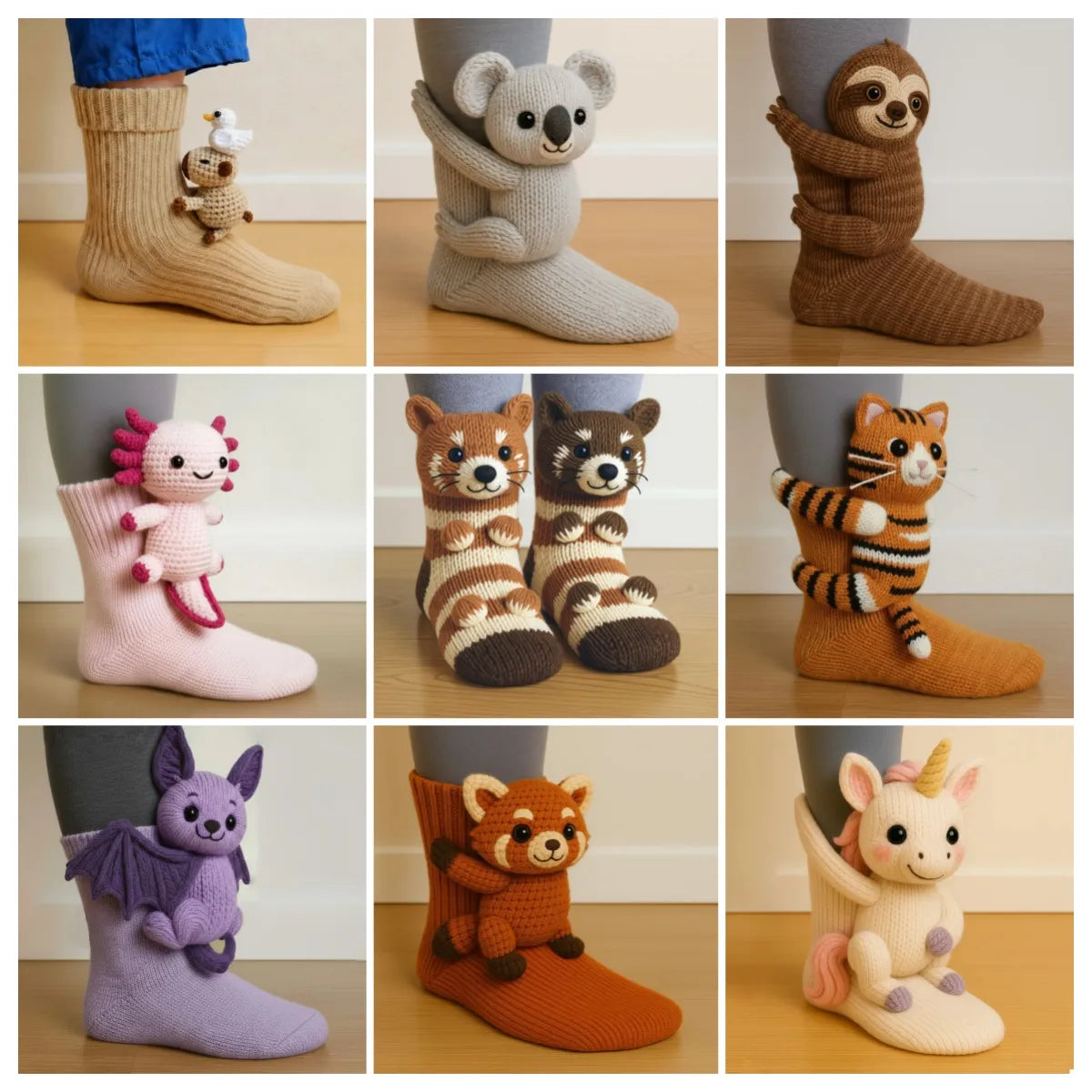 🔥Last Day 49% OFF-3D Knit Animal Socks🧦