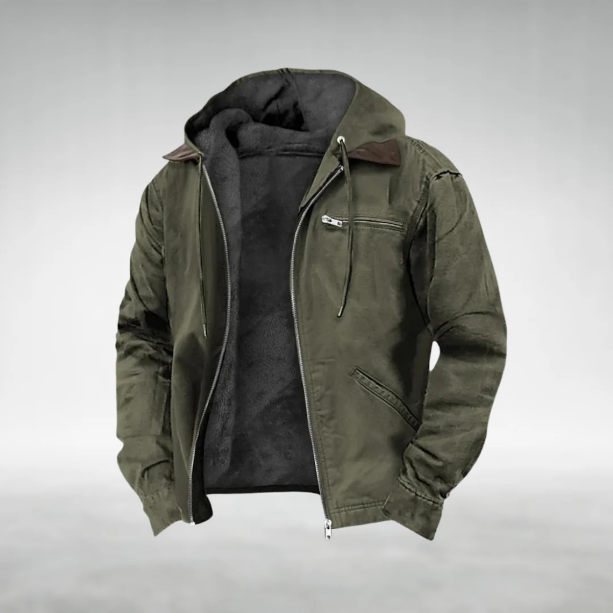 Men’s Fleece-Lined Hooded Cotton Jacket