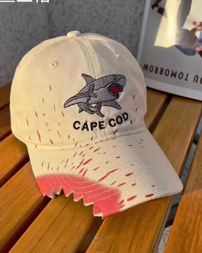 CAPE COD Shark Bite Embroidered Hat – Unique Street Style Cap