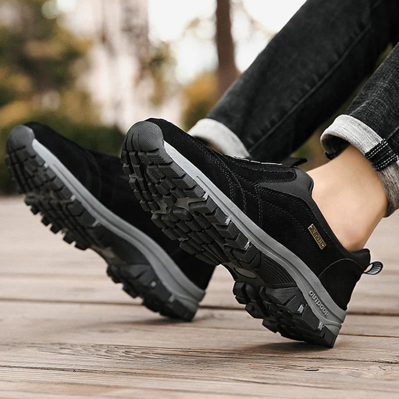 Men's Orthopedic Slip-On Winter Walking Shoes - Fleece-Lined, Waterproof & Anti-Slip Rubber Sole