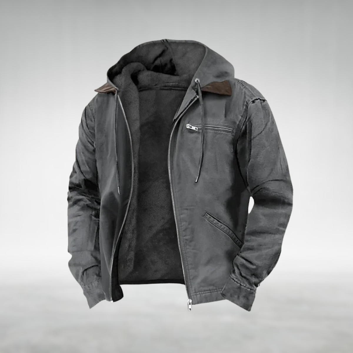 Men’s Fleece-Lined Hooded Cotton Jacket