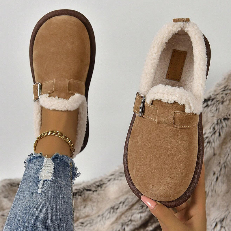🔥Last Day 50% OFF - Women's Comfort Orthopaedic Slip-On Winter Shoes for Cosy Fleece Lining, Cushioned Sole