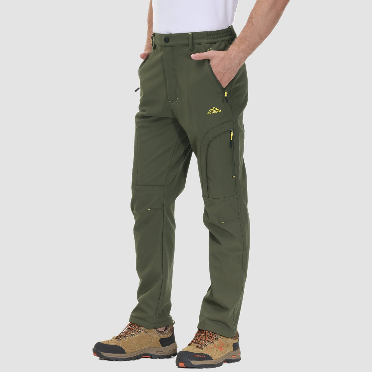 Men's Outdoor Hiking Pants - Fleece-Lined & Water-Resistant