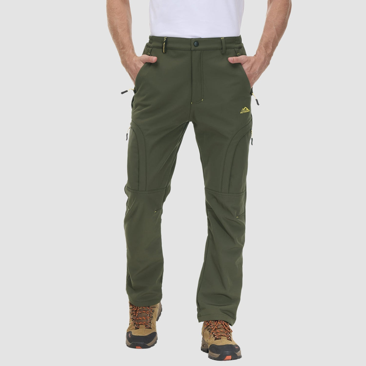 Men's Outdoor Hiking Pants - Fleece-Lined & Water-Resistant