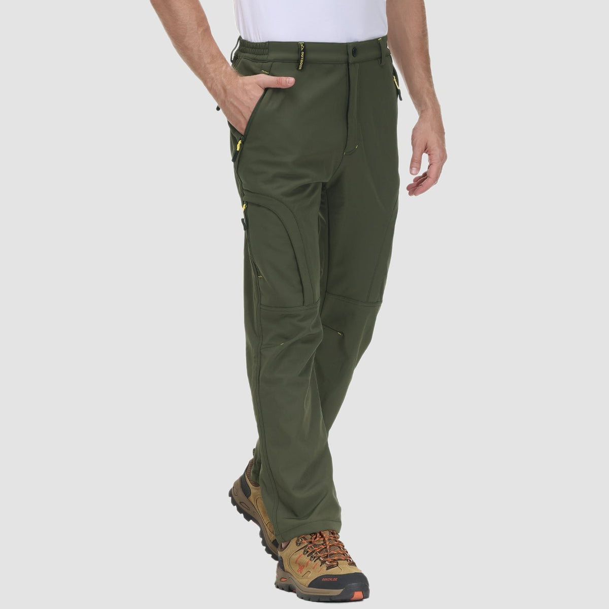 Men's Outdoor Hiking Pants - Fleece-Lined & Water-Resistant