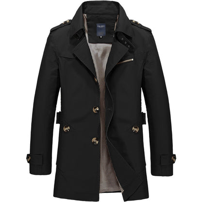 Men's Fleece-Lined Classic Trench Coat