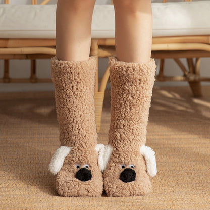Hygo Ultra-thick Cute Puppy Slipper Home Socks