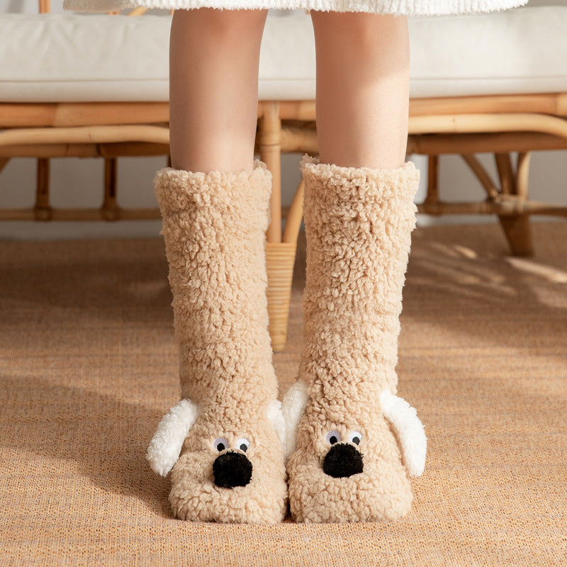 Hygo Ultra-thick Cute Puppy Slipper Home Socks