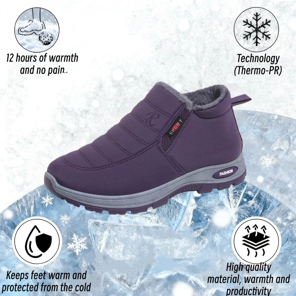 🔥Last Day Promotion 50% OFF🔥 Unisex Warm Sheepskin-Lined Boots , Easy To Wear, Comfortable When Walking