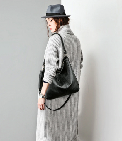Luxury Leather Hobo Bag Anti-Theft Handbag + FREE Pouch Wallet