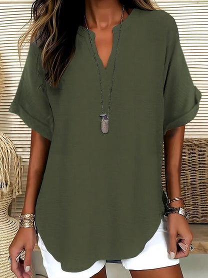 Women's Casual Solid Short Sleeve Top