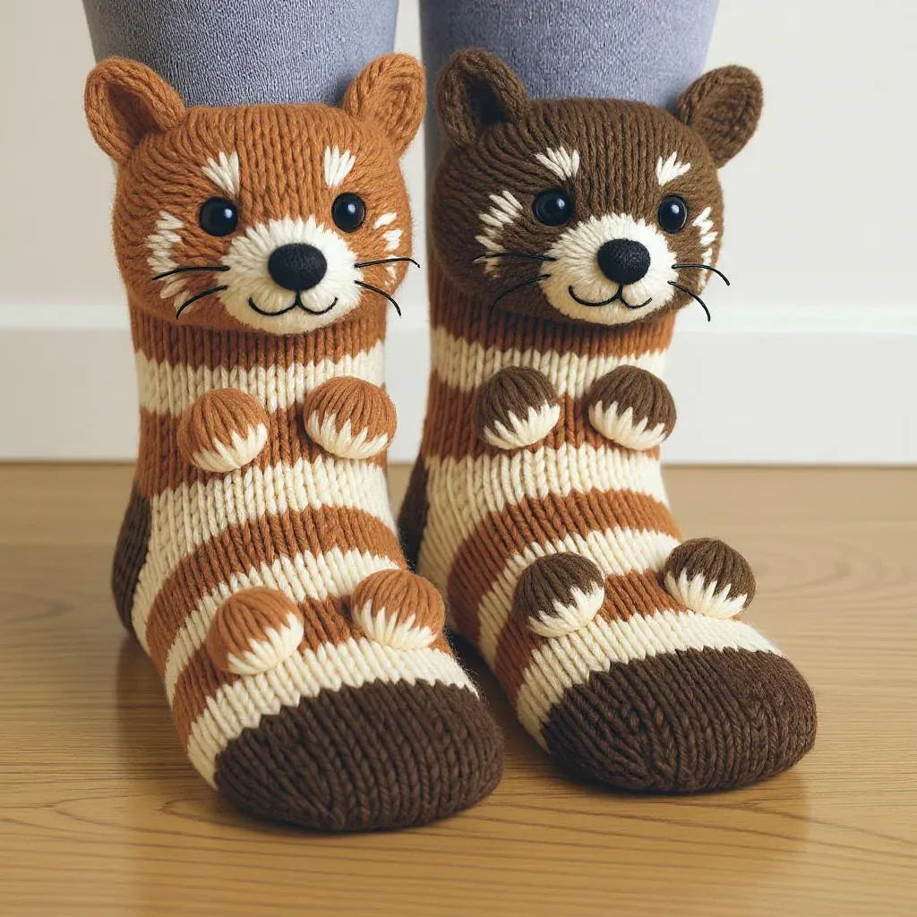 🔥Last Day 49% OFF-3D Knit Animal Socks🧦
