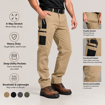 Men’s Tactical Cargo Pants – Fleece-Lined & Unlined Utility Work Pants