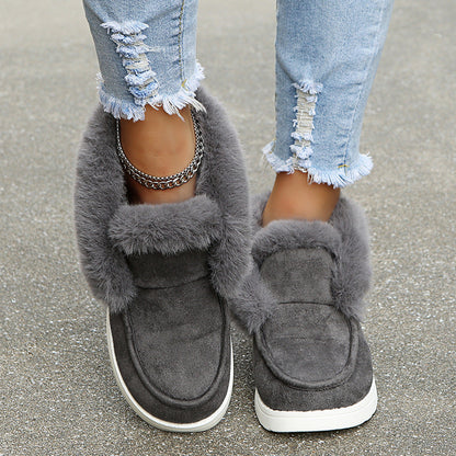 Women's Cozy Fur-Lined Slip-On Ankle Boots