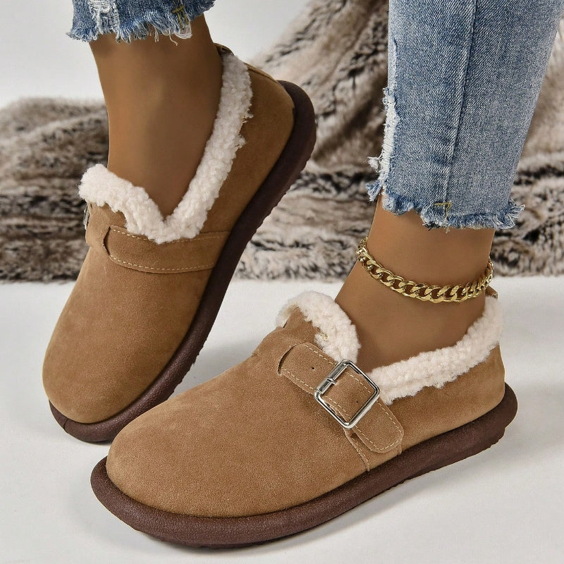 🔥Last Day 50% OFF - Women's Comfort Orthopaedic Slip-On Winter Shoes for Cosy Fleece Lining, Cushioned Sole