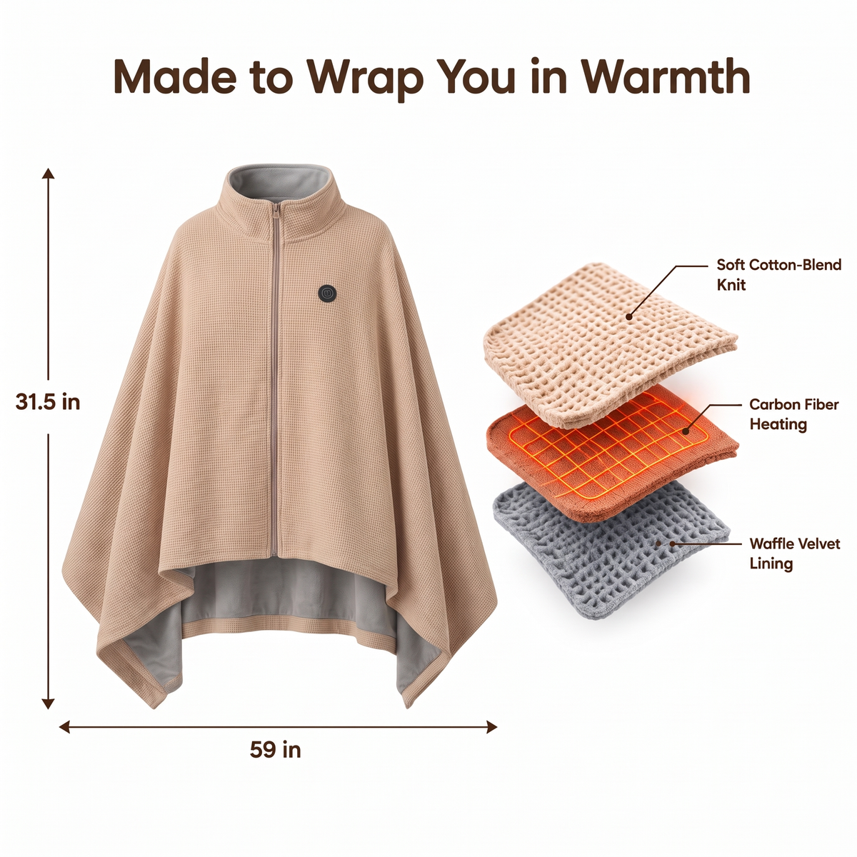Canoo™ Heated Wearable Blanket Wrap
