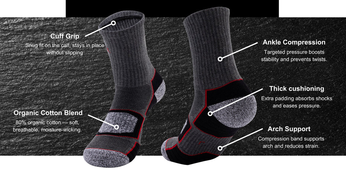 Thick Padded Compression Sports Socks — Ankle & Crew Lengths