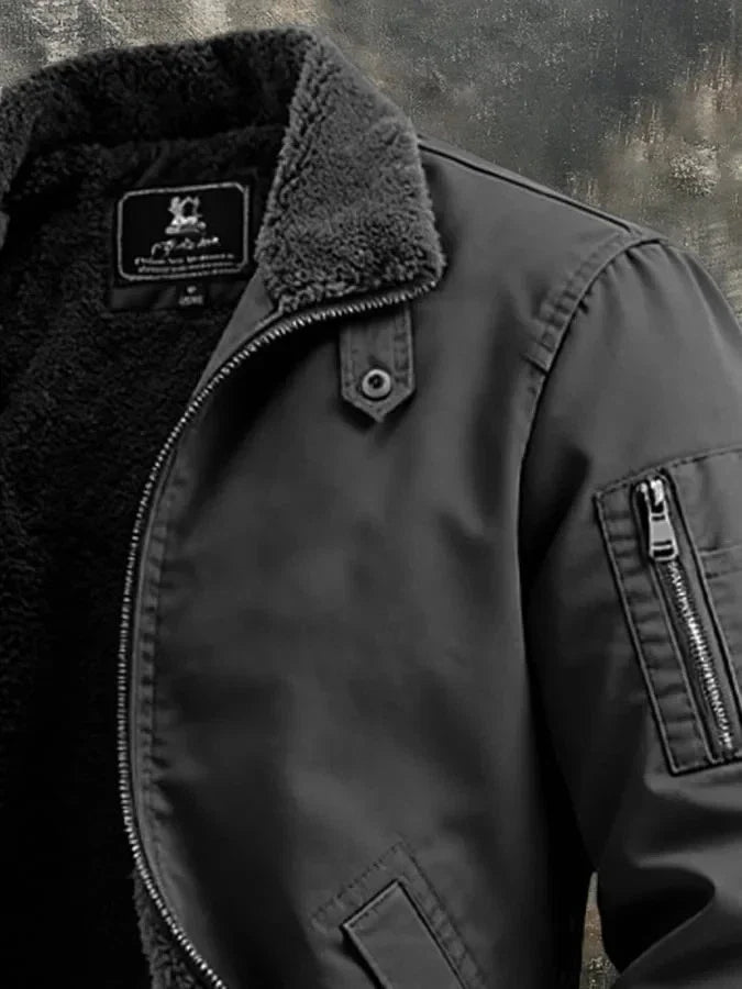 Sherpa-Lined Bomber Jacket