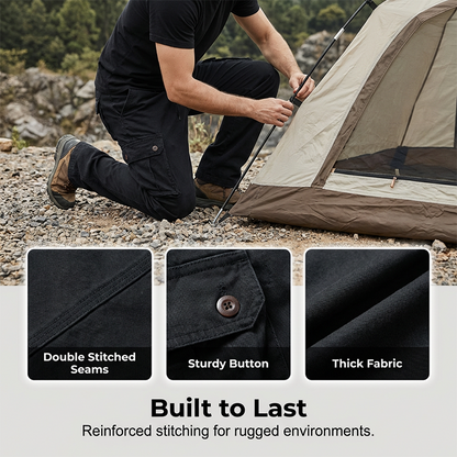 👖 50% OFF NOW! 🛠️ Men's Cotton Cargo Tactical Pants – Multi-Pocket, Reinforced Construction & Adjustable Waist 🔧